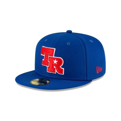 Blue Texas Rangers Hat - New Era MLB Ligature 59FIFTY Fitted Caps USA1760894